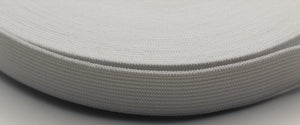 25mm White Elastic Knitted 50m